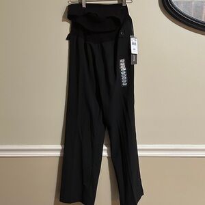 Elegant Black Striped Maternity Pants